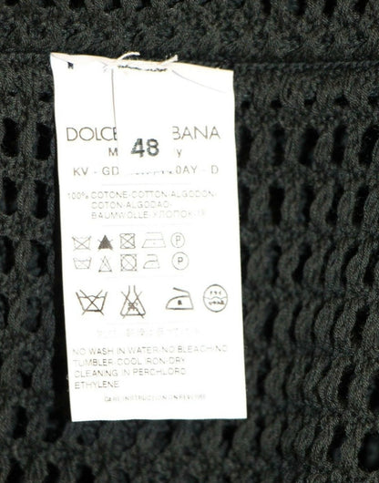 Dolce & Gabbana Elegant V - Neck Dark Green Knitted Sweater - Sandy Store ByNet