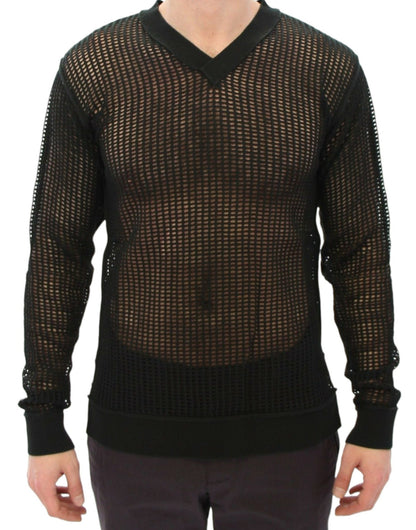 Dolce & Gabbana Elegant V - Neck Dark Green Knitted Sweater - Sandy Store ByNet