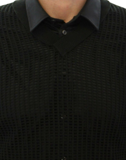 Dolce & Gabbana Elegant V - Neck Dark Green Knitted Sweater - Sandy Store ByNet