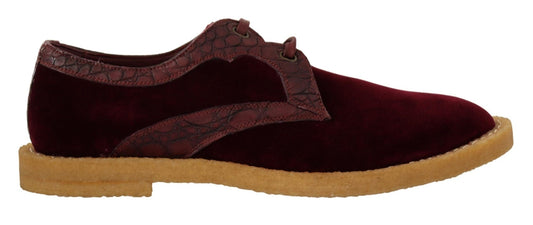 Dolce & Gabbana Elegant Velvet and Exotic Leather Dress Shoes - Sandy Store ByNet