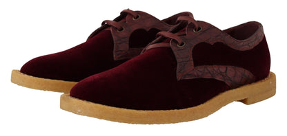 Dolce & Gabbana Elegant Velvet and Exotic Leather Dress Shoes - Sandy Store ByNet
