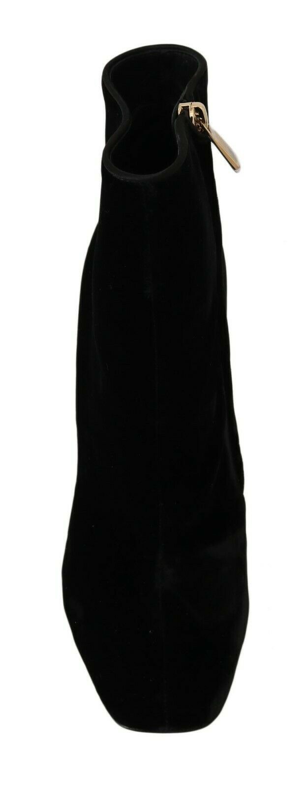 Dolce & Gabbana Elegant Velvet Ankle Boots with Crystal Heels - Sandy Store ByNet