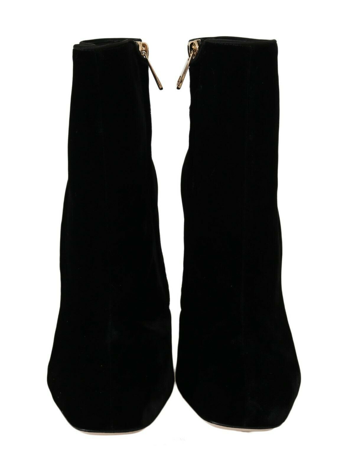 Dolce & Gabbana Elegant Velvet Ankle Boots with Crystal Heels - Sandy Store ByNet