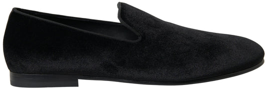 Dolce & Gabbana Elegant Velvet Black Loafers for Men - Sandy Store ByNet