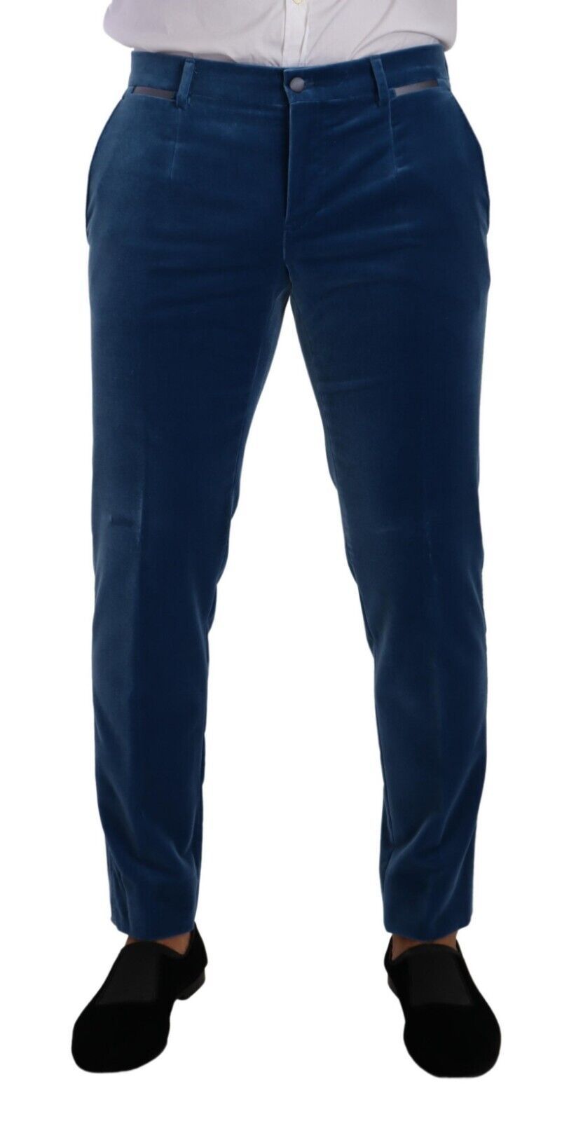 Dolce & Gabbana Elegant Velvet Blue Slim Fit Suit - Sandy Store ByNet