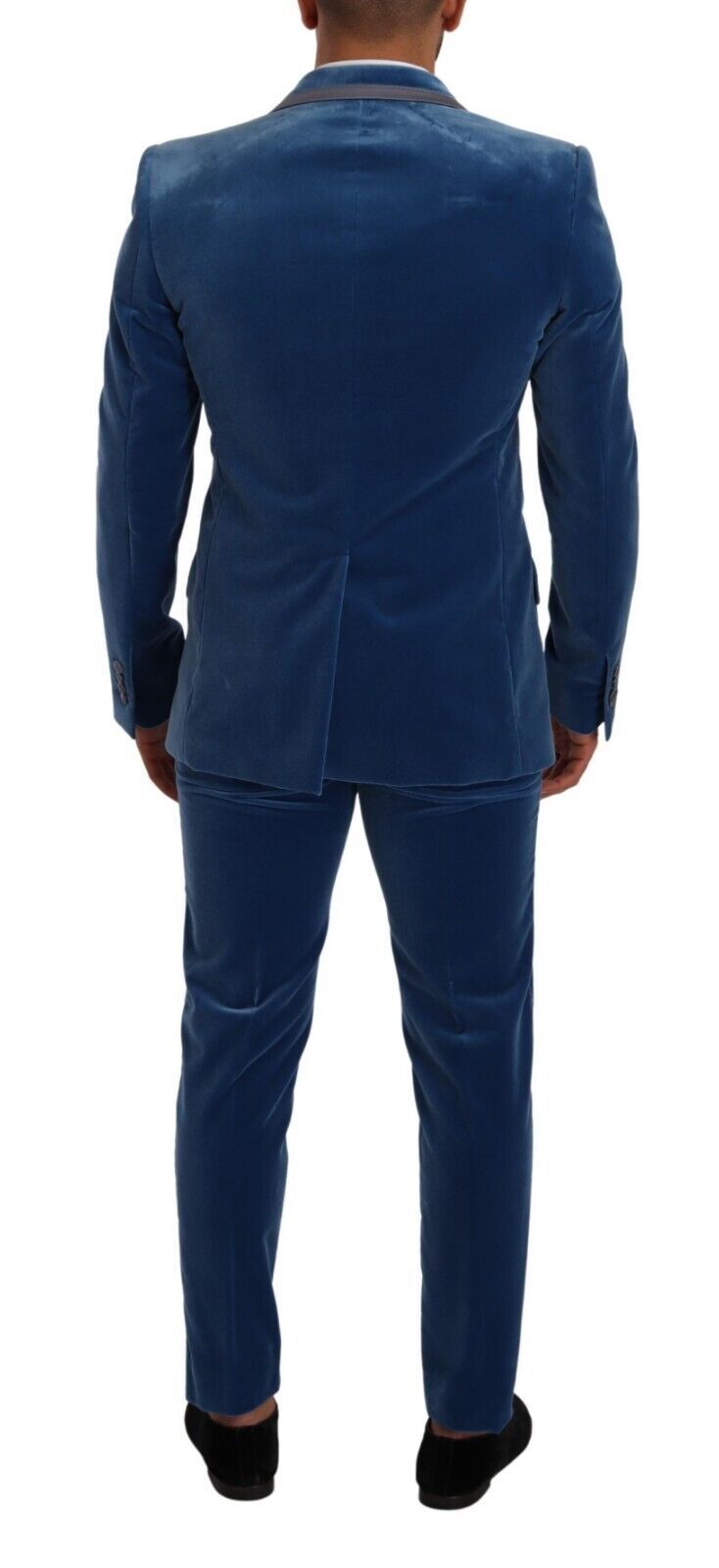 Dolce & Gabbana Elegant Velvet Blue Slim Fit Suit - Sandy Store ByNet