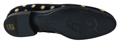 Dolce & Gabbana Elegant Velvet Crown Embroidery Loafers - Sandy Store ByNet