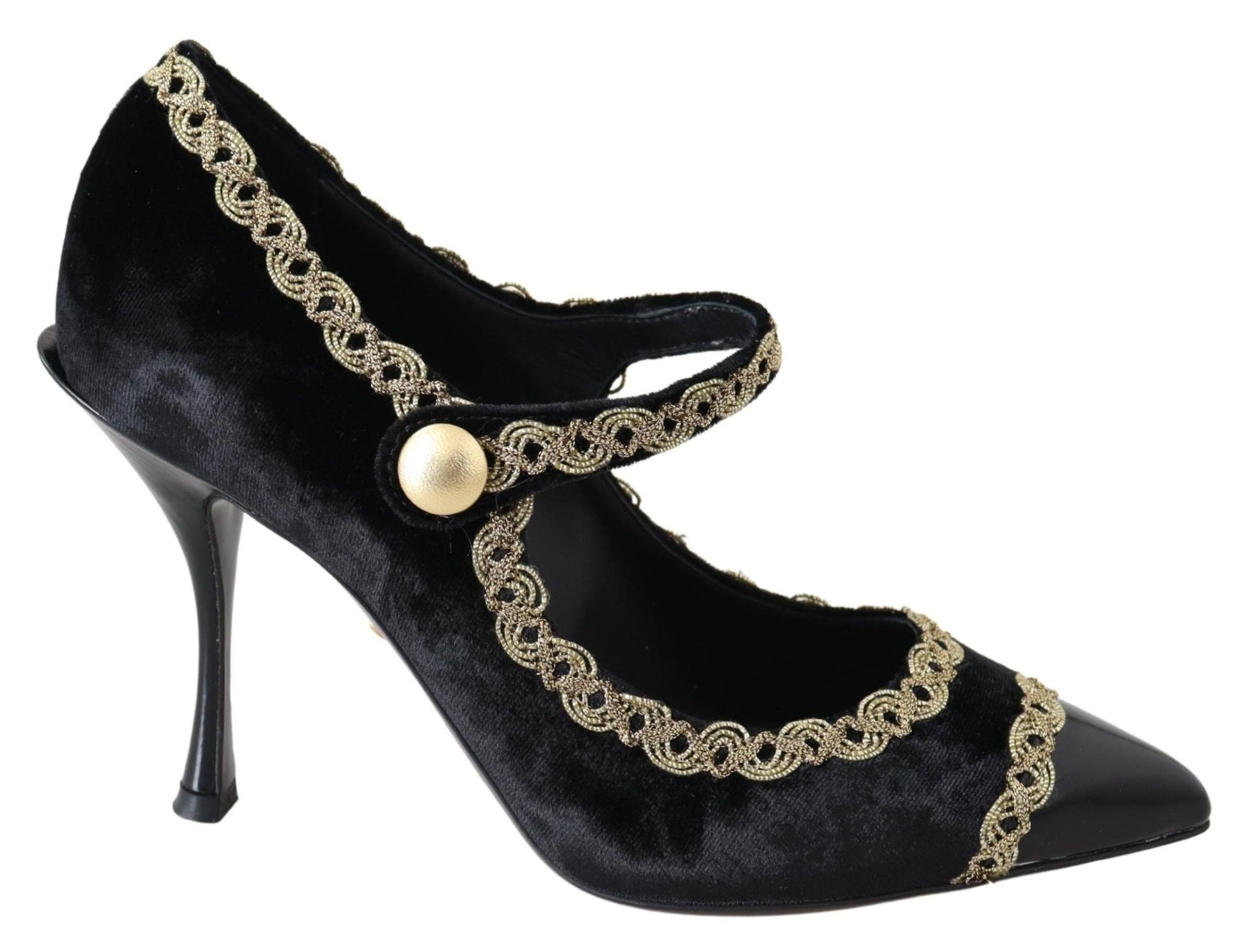 Dolce & Gabbana Elegant Velvet Patent Embroidered Pumps - Sandy Store ByNet