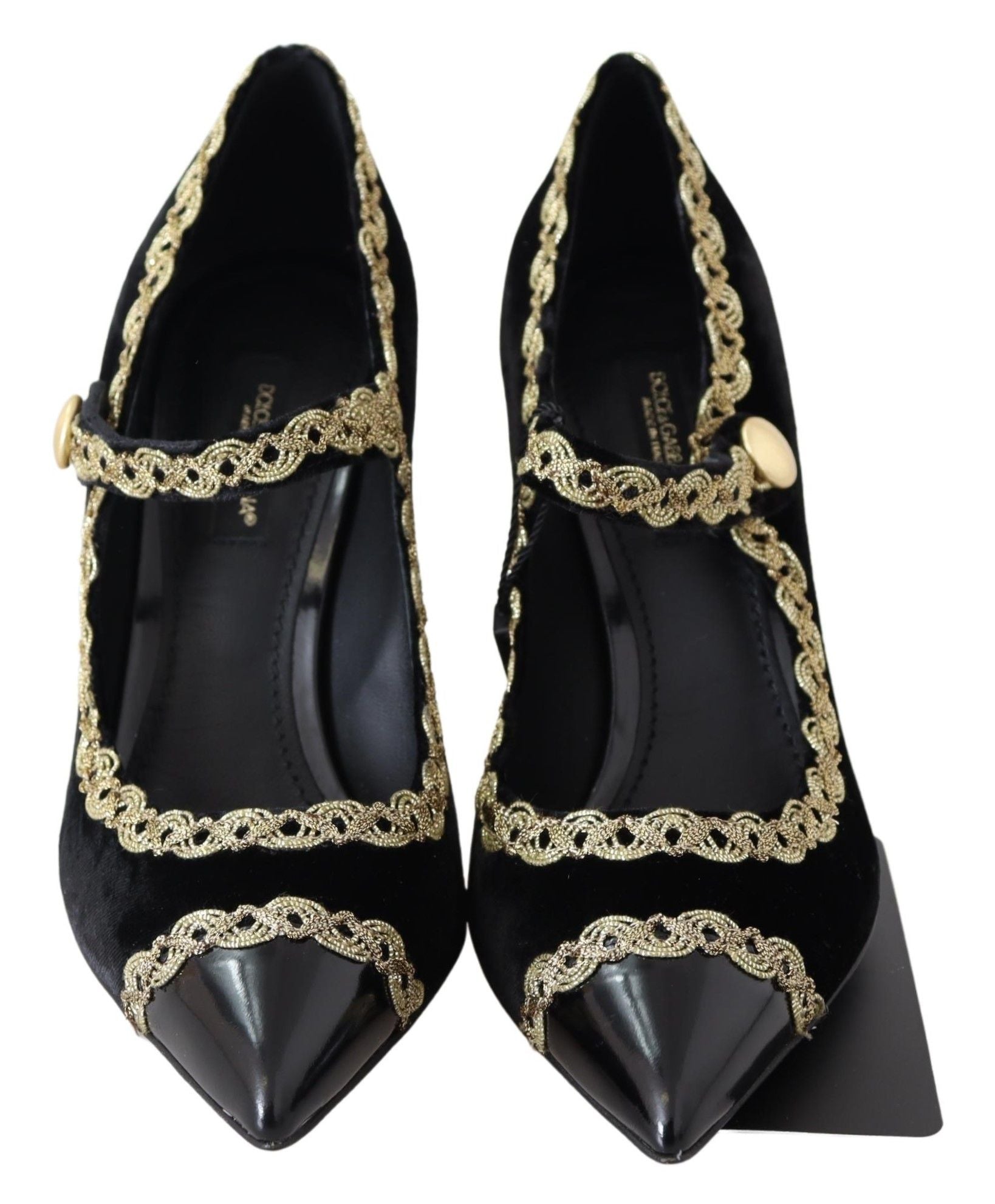 Dolce & Gabbana Elegant Velvet Patent Embroidered Pumps - Sandy Store ByNet