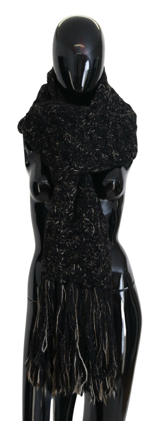 Dolce & Gabbana Elegant Virgin Wool Blend Black Scarf - Sandy Store ByNet