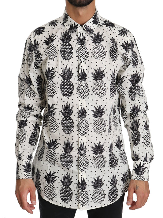 Dolce & Gabbana Elegant White Cotton Casual Shirt - Sandy Store ByNet