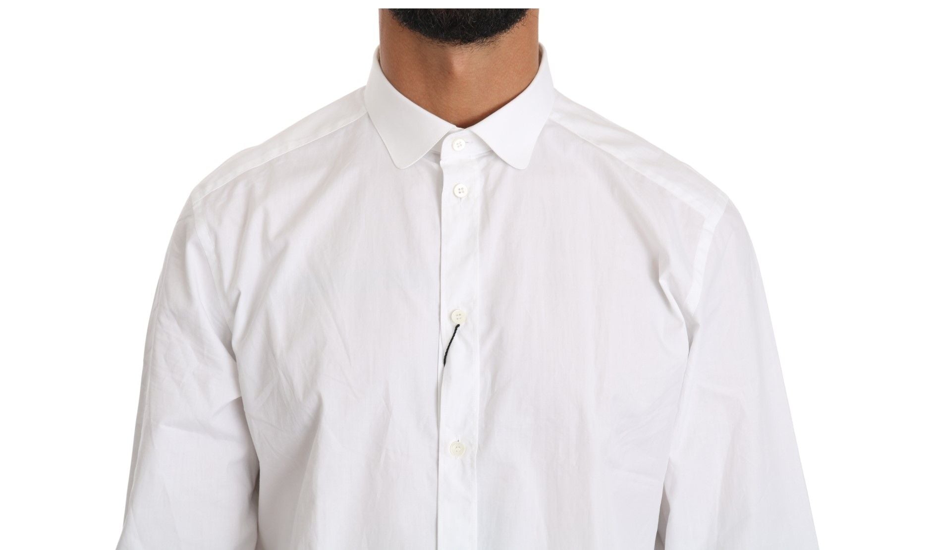 Dolce & Gabbana Elegant White Cotton Gold Fit Shirt - Sandy Store ByNet