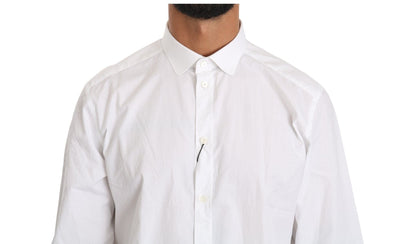 Dolce & Gabbana Elegant White Cotton Gold Fit Shirt - Sandy Store ByNet