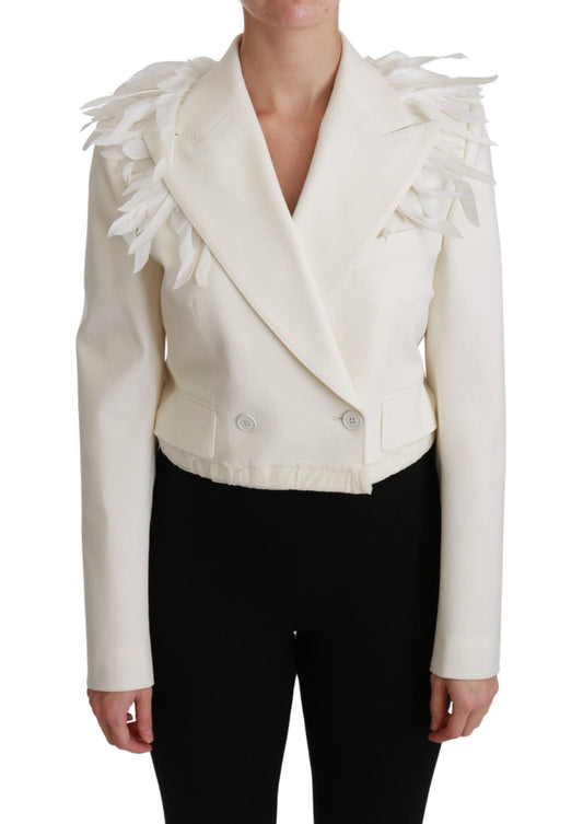 Dolce & Gabbana Elegant White Double Breasted Blazer Jacket - Sandy Store ByNet