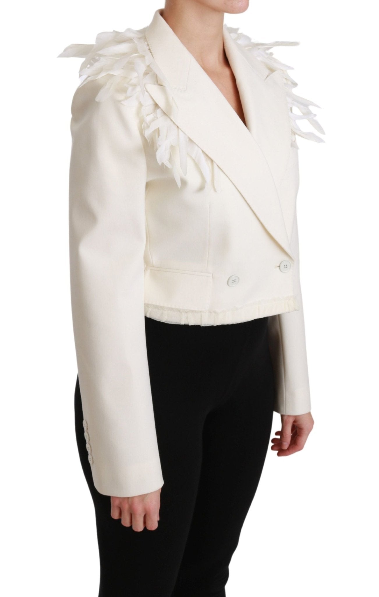 Dolce & Gabbana Elegant White Double Breasted Blazer Jacket - Sandy Store ByNet