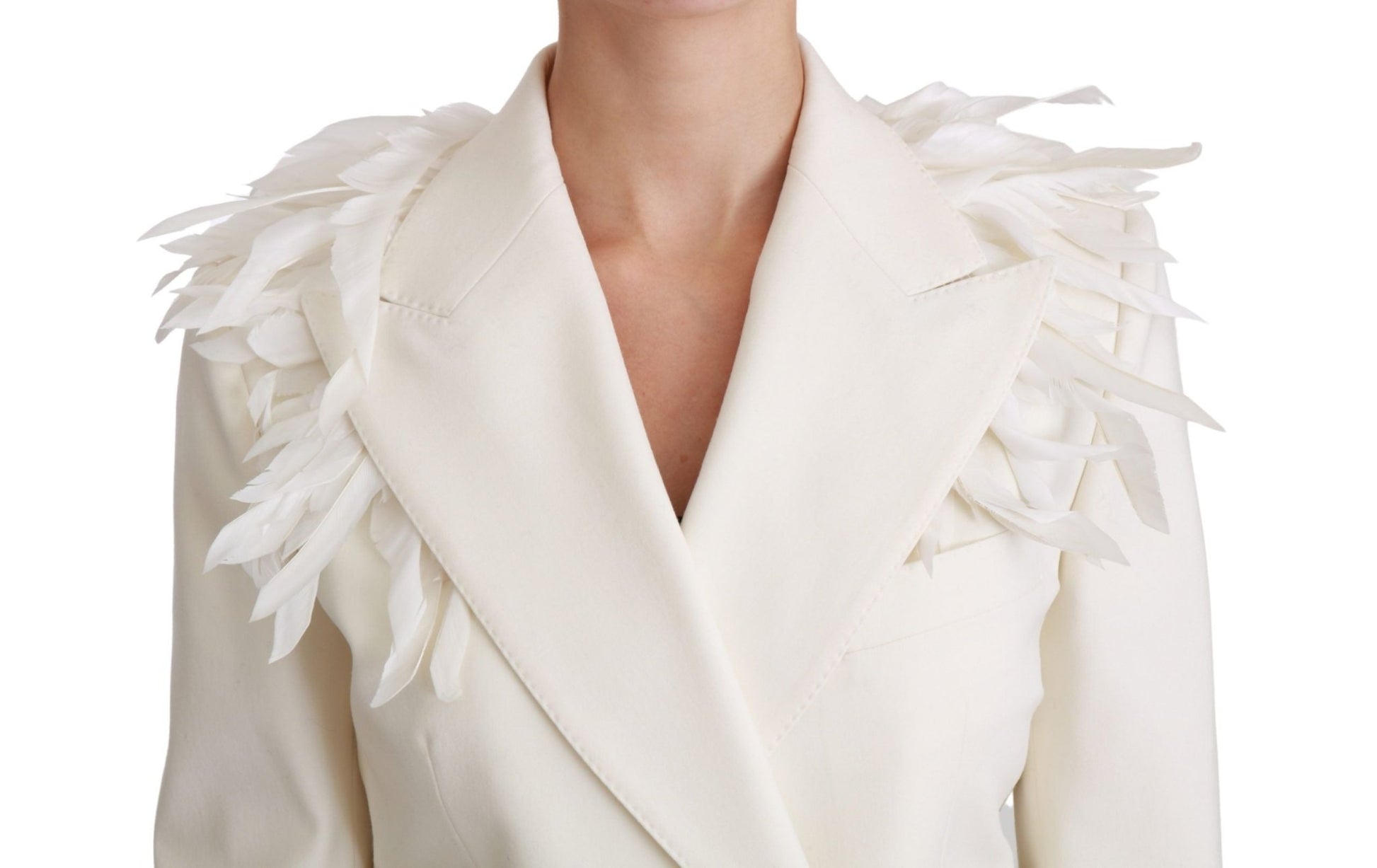 Dolce & Gabbana Elegant White Double Breasted Blazer Jacket - Sandy Store ByNet