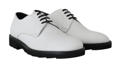 Dolce & Gabbana Elegant White Formal Leather Shoes - Sandy Store ByNet