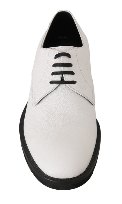 Dolce & Gabbana Elegant White Formal Leather Shoes - Sandy Store ByNet