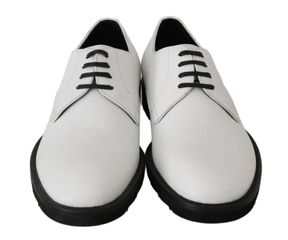 Dolce & Gabbana Elegant White Formal Leather Shoes - Sandy Store ByNet
