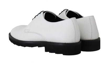 Dolce & Gabbana Elegant White Formal Leather Shoes - Sandy Store ByNet