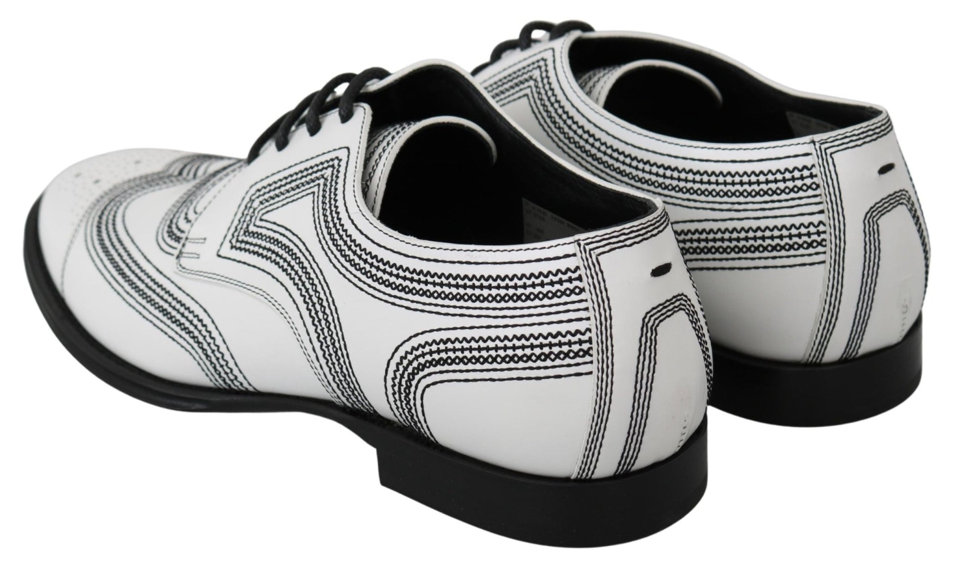 Dolce & Gabbana Elegant White Leather Derby Shoes - Sandy Store ByNet