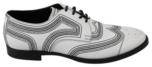 Dolce & Gabbana Elegant White Leather Derby Shoes - Sandy Store ByNet