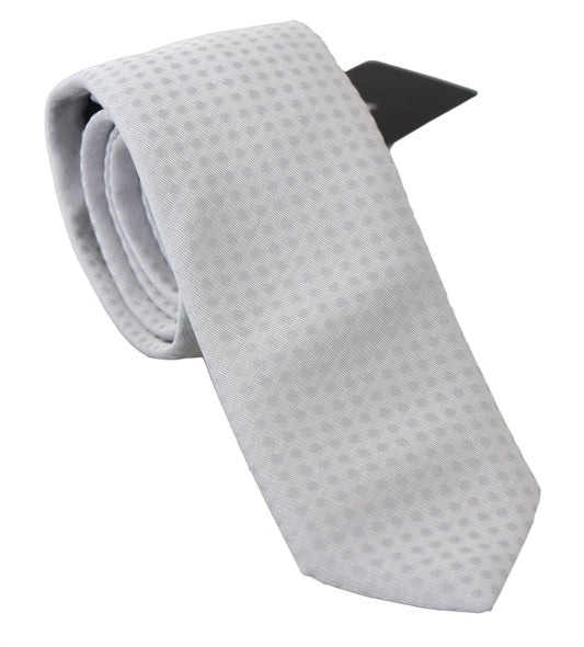 Dolce & Gabbana Elegant White Patterned Silk Blend Neck Tie - Sandy Store ByNet