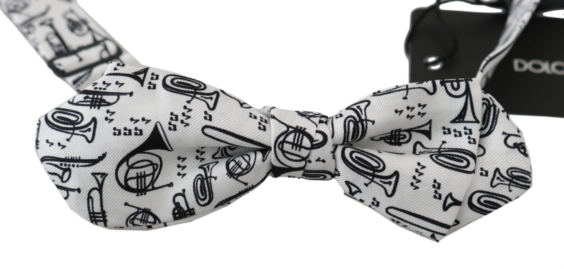 Dolce & Gabbana Elegant White Silk Bow Tie for Sophisticated Evenings - Sandy Store ByNet