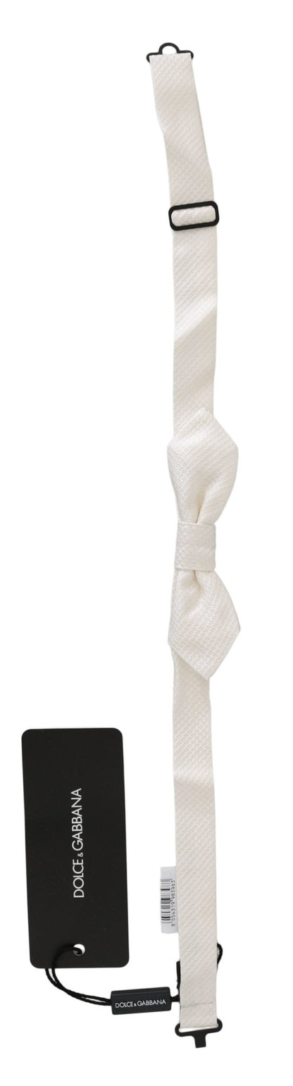 Dolce & Gabbana Elegant White Silk Bow Tie - Sandy Store ByNet