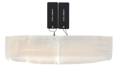 Dolce & Gabbana Elegant White Silk Cummerbund - Sandy Store ByNet