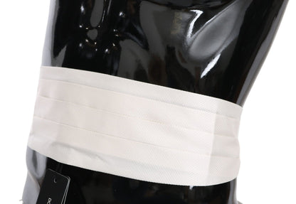 Dolce & Gabbana Elegant White Silk Cummerbund - Sandy Store ByNet