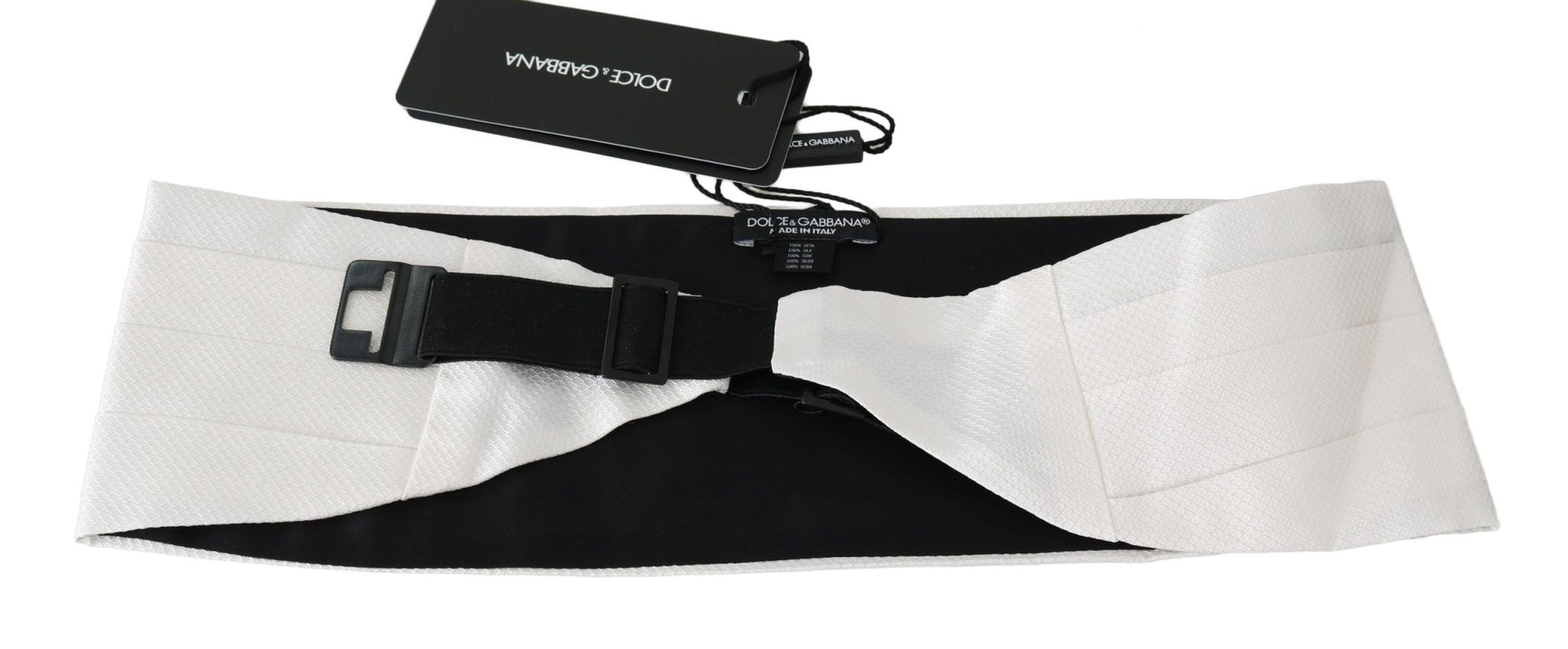 Dolce & Gabbana Elegant White Silk Cummerbund - Sandy Store ByNet