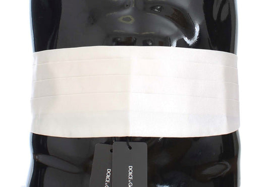 Dolce & Gabbana Elegant White Silk Cummerbund - Sandy Store ByNet