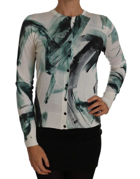 Dolce & Gabbana Elegant White Silk Lightweight Cardigan - Sandy Store ByNet