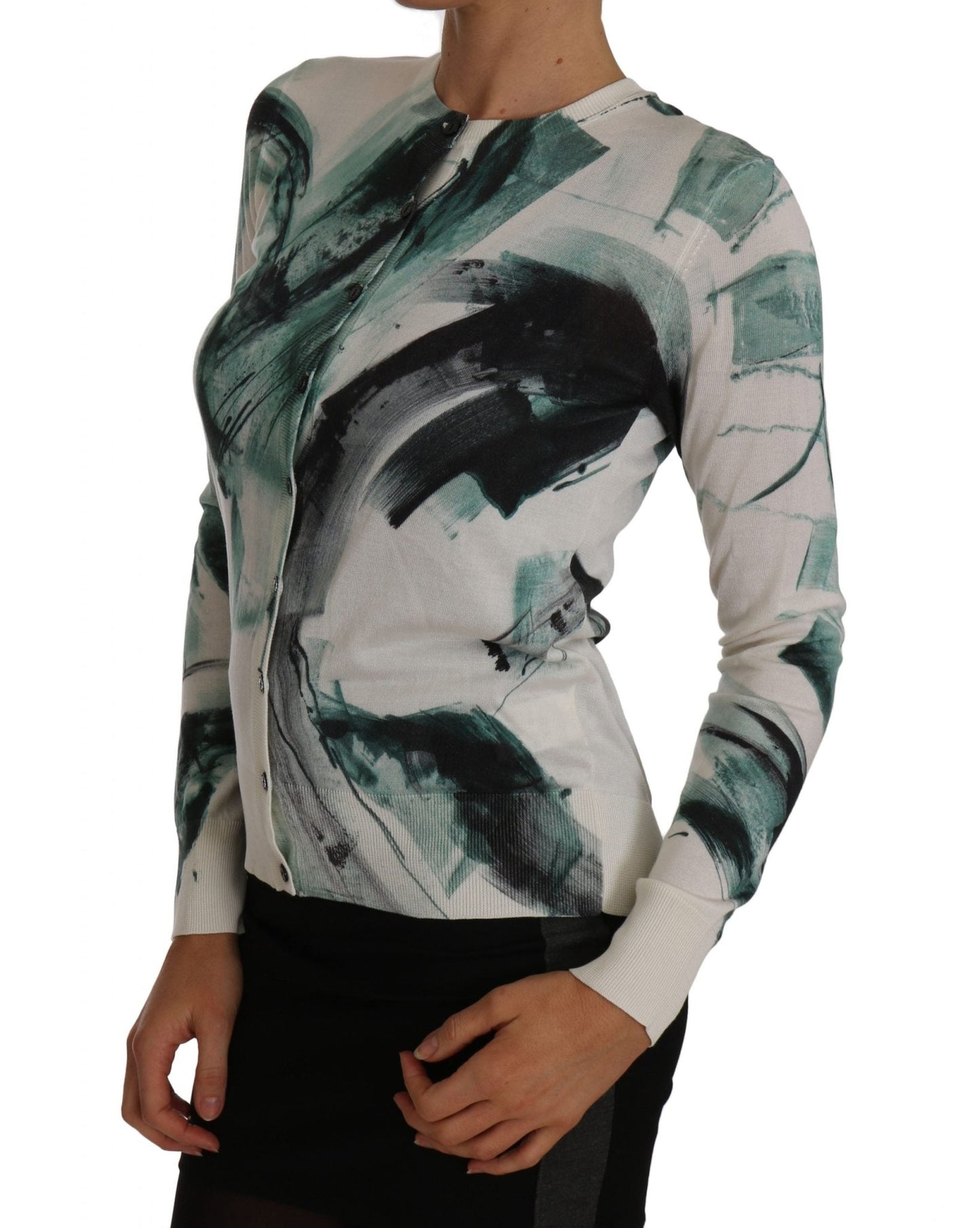 Dolce & Gabbana Elegant White Silk Lightweight Cardigan - Sandy Store ByNet