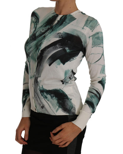 Dolce & Gabbana Elegant White Silk Lightweight Cardigan - Sandy Store ByNet
