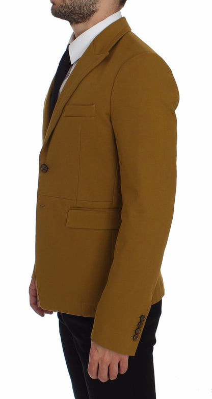 Dolce & Gabbana Elegant Yellow Cotton Blend Casual Blazer - Sandy Store ByNet