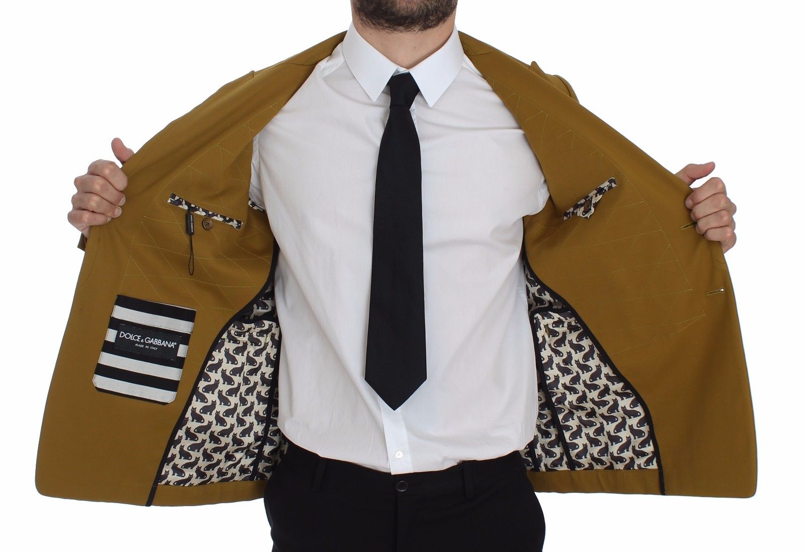 Dolce & Gabbana Elegant Yellow Cotton Blend Casual Blazer - Sandy Store ByNet