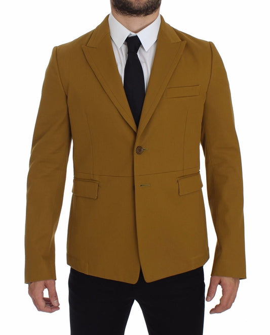Dolce & Gabbana Elegant Yellow Cotton Blend Casual Blazer - Sandy Store ByNet