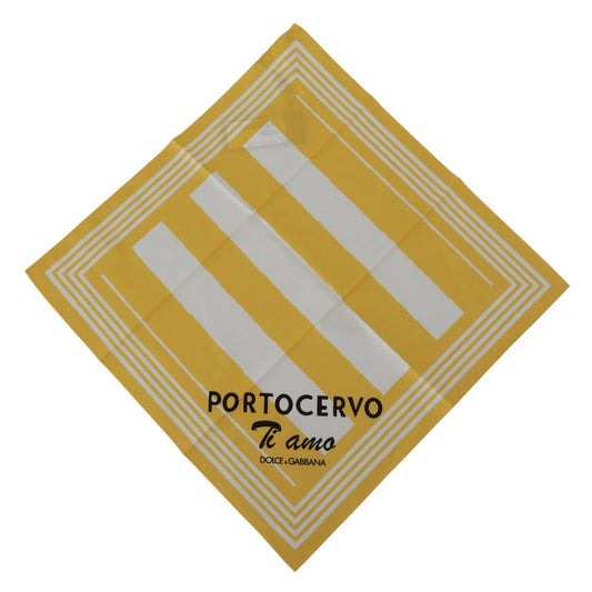 Dolce & Gabbana Elegant Yellow Cotton Square Scarf - Sandy Store ByNet