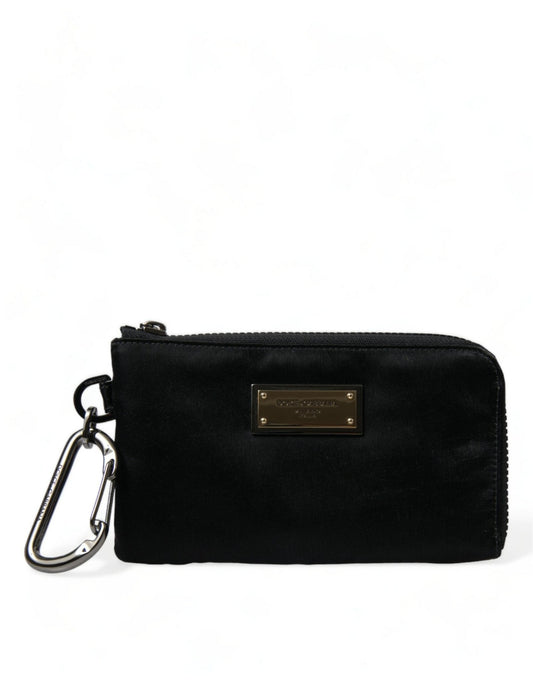 Dolce & Gabbana Elite Black Nylon & Leather Pouch with Logo Detail - Sandy Store ByNet