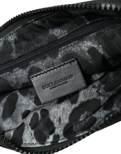 Dolce & Gabbana Elite Black Nylon & Leather Pouch with Logo Detail - Sandy Store ByNet