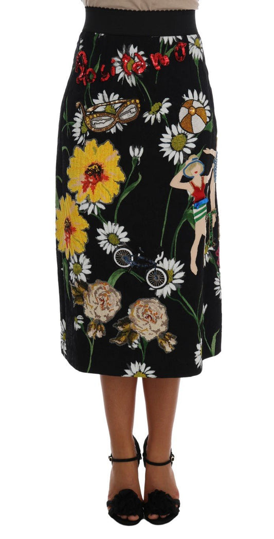 Dolce & Gabbana Embellished A - Line Mid - Calf Skirt - Sandy Store ByNet
