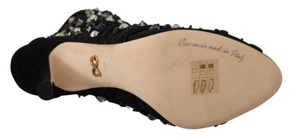 Dolce & Gabbana Embellished Crystal Short Boots - Sandy Store ByNet