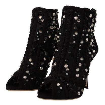 Dolce & Gabbana Embellished Crystal Short Boots - Sandy Store ByNet