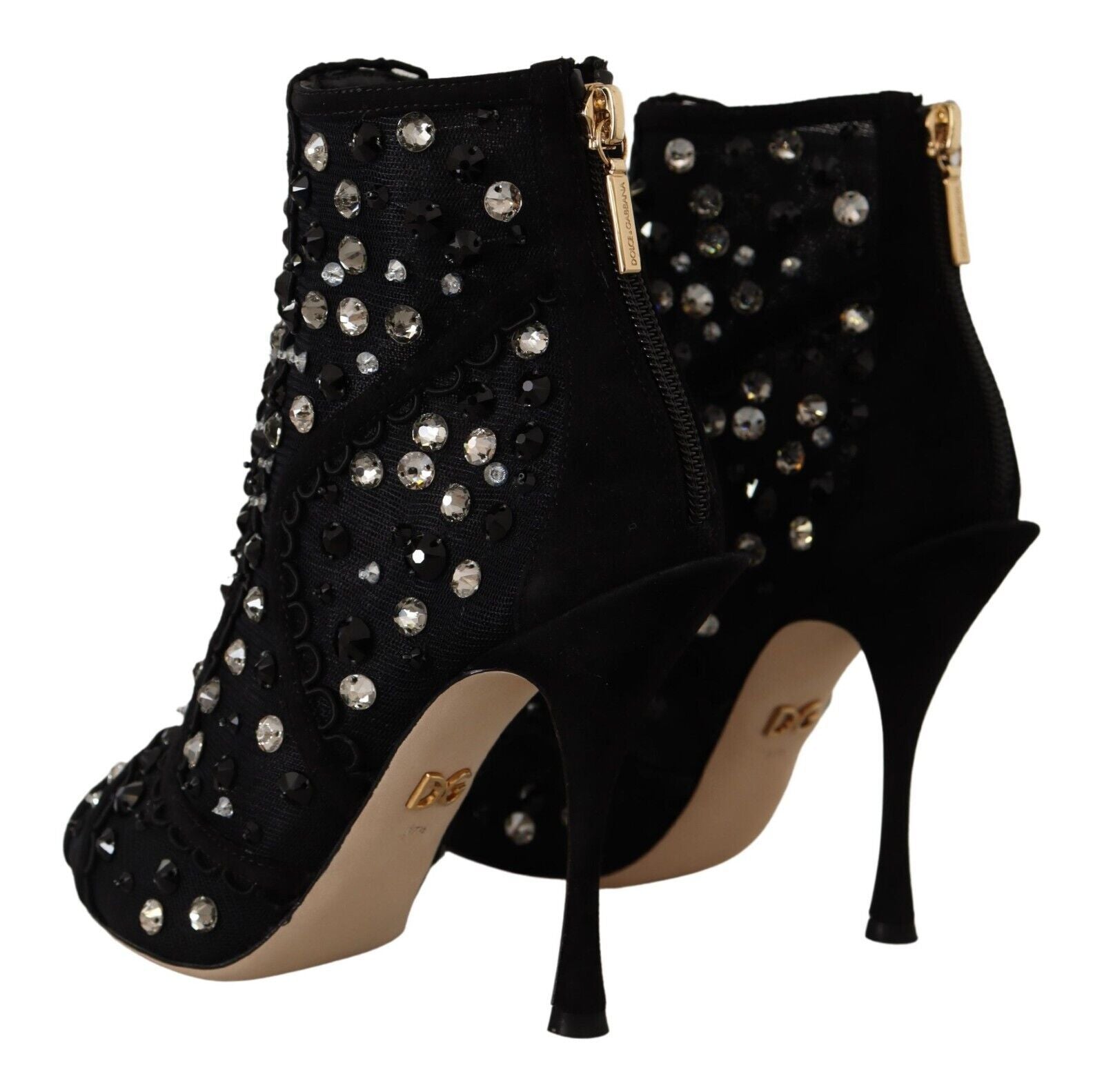 Dolce & Gabbana Embellished Crystal Short Boots - Sandy Store ByNet