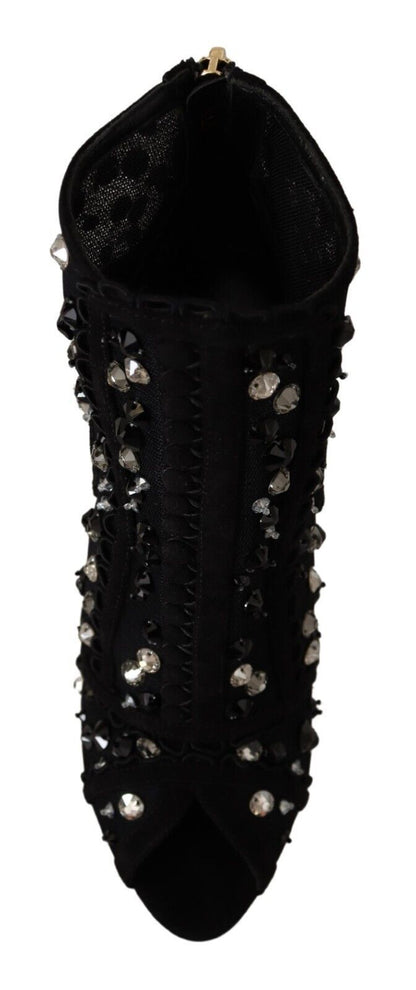 Dolce & Gabbana Embellished Crystal Short Boots - Sandy Store ByNet