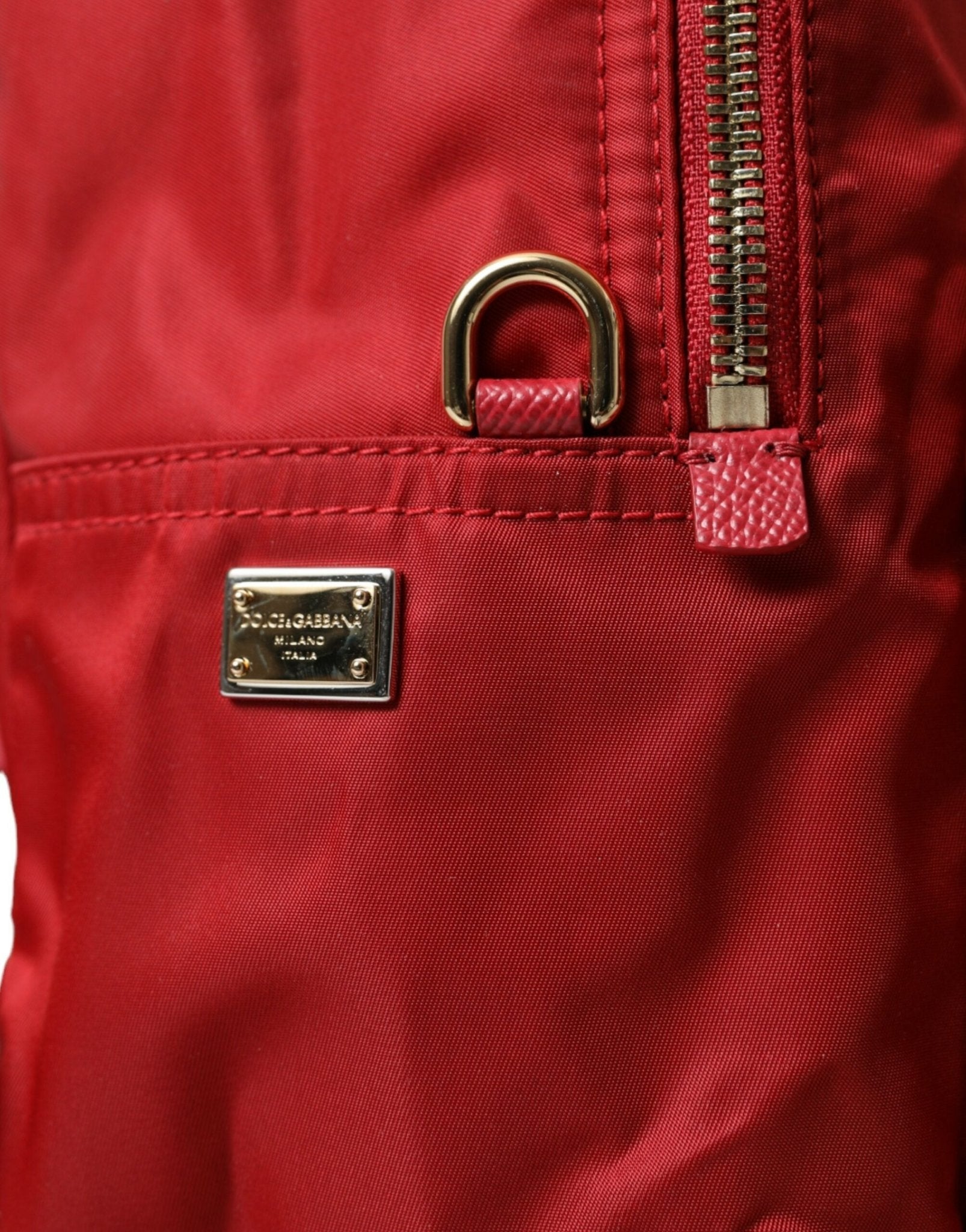 Dolce & Gabbana Embellished Red Backpack with Gold Detailing - Sandy Store ByNet