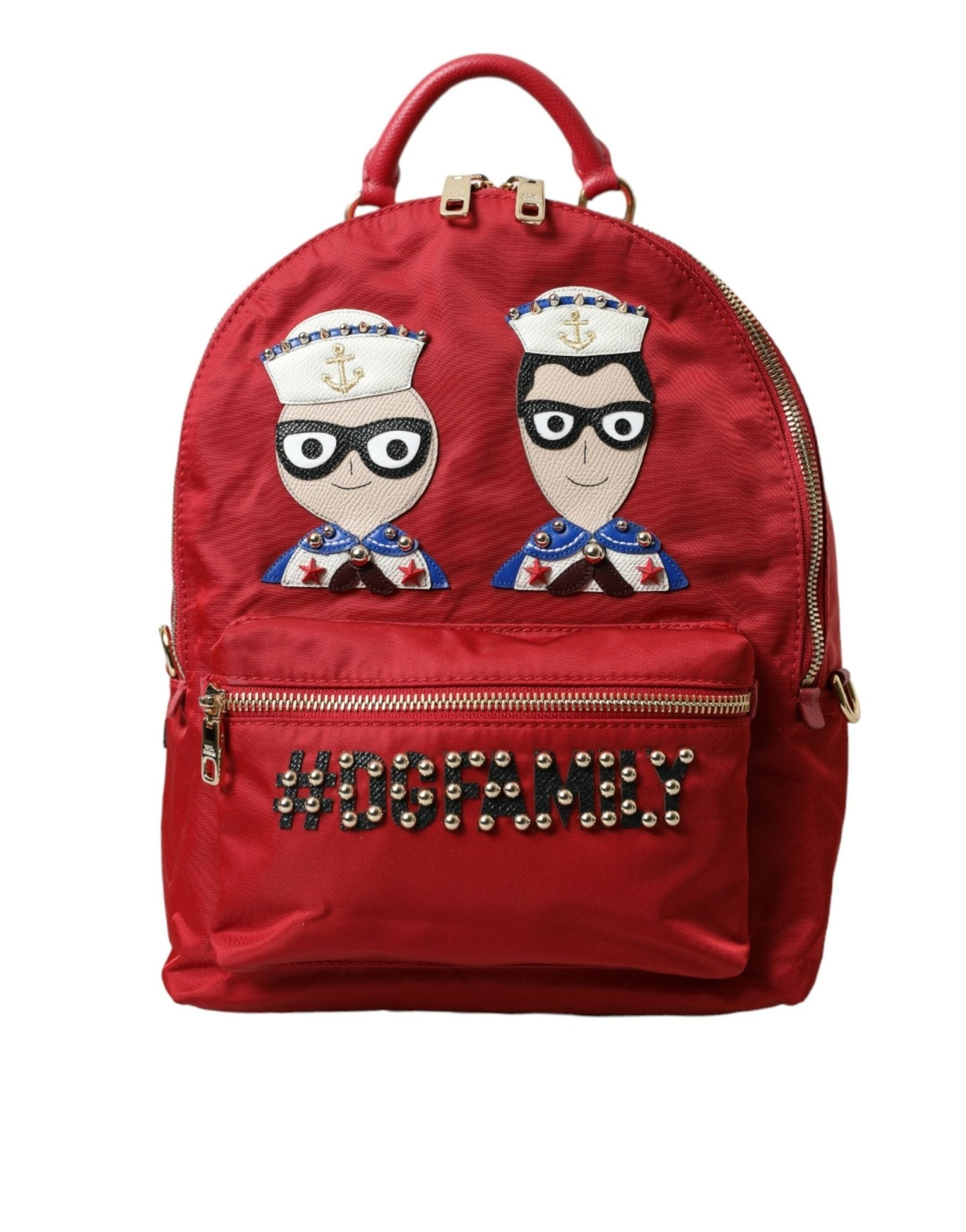 Dolce & Gabbana Embellished Red Backpack with Gold Detailing - Sandy Store ByNet