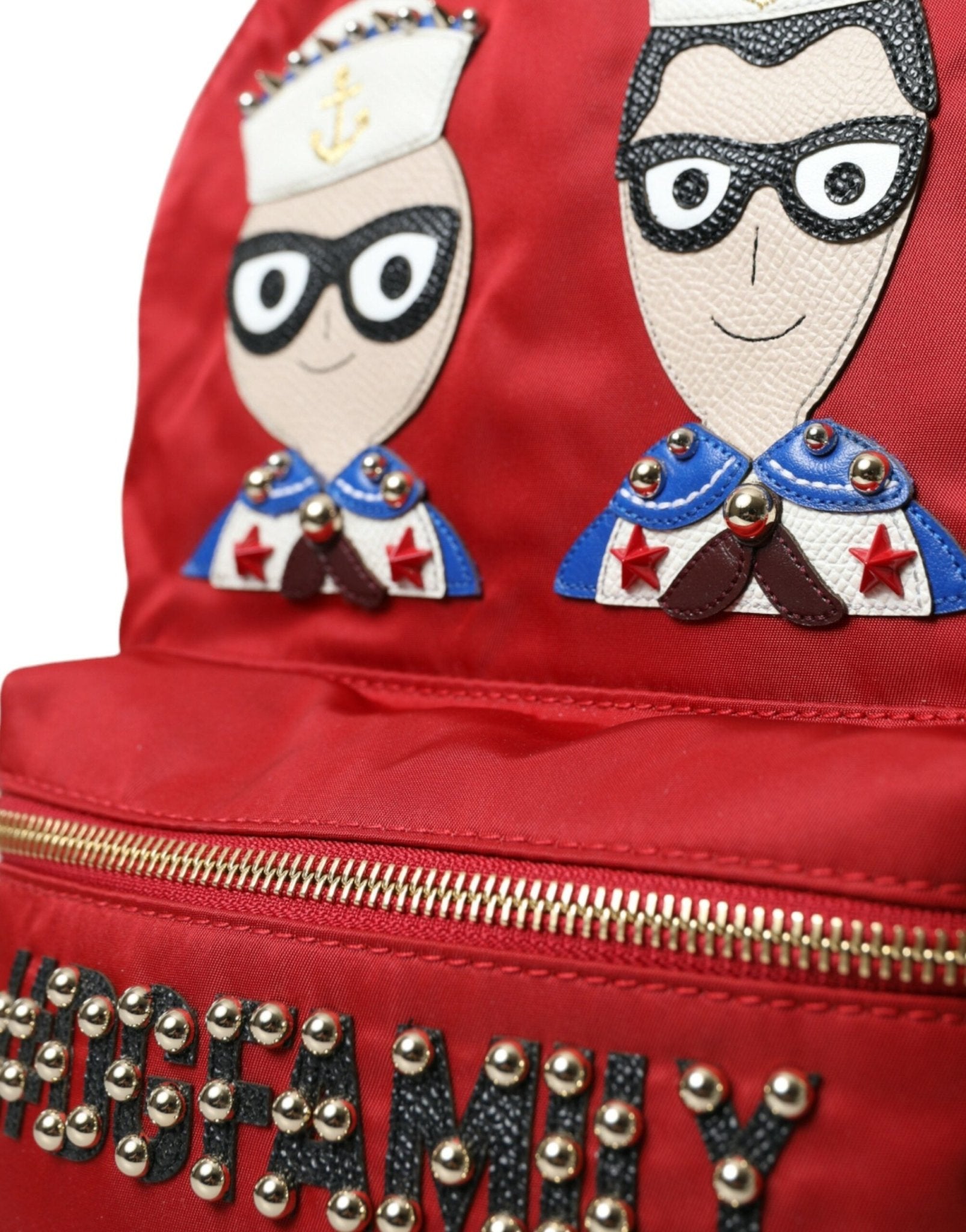 Dolce & Gabbana Embellished Red Backpack with Gold Detailing - Sandy Store ByNet